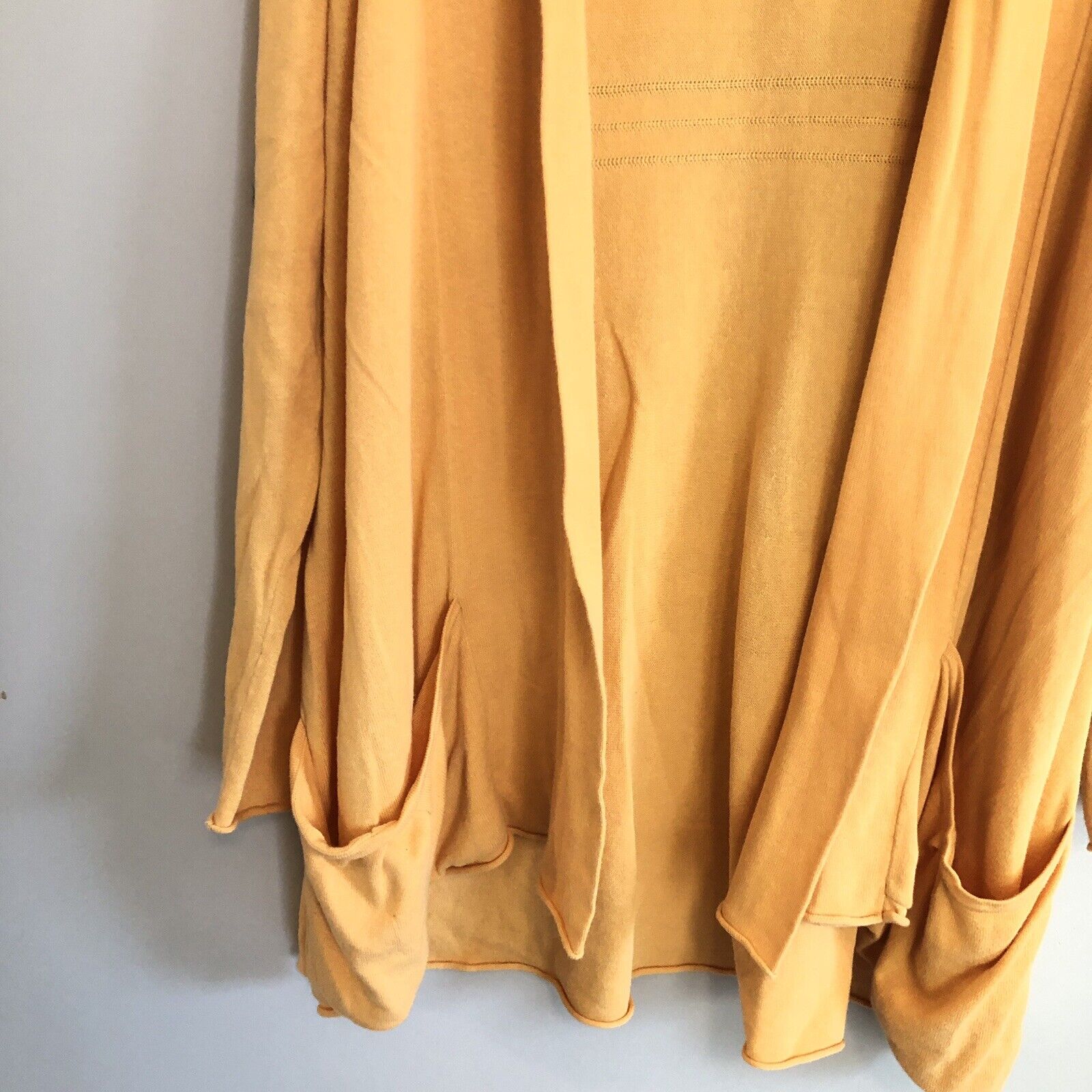 Womens Draped Open Cardigan Xl Light Orange Cotton Lightweight by Fresh Produce - Image 6