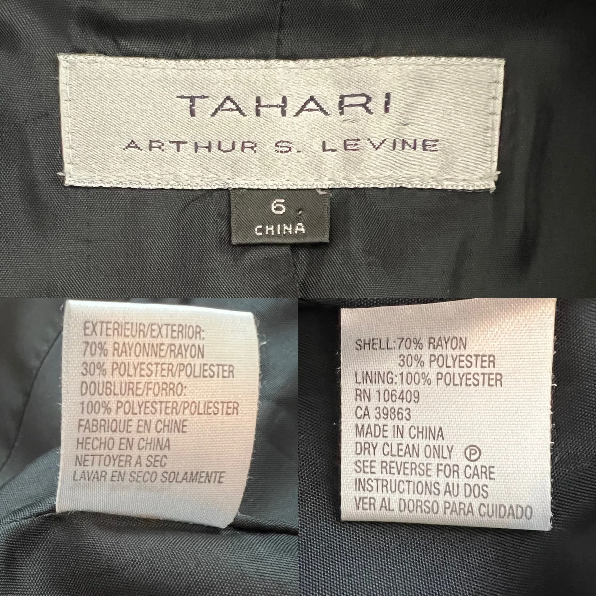 Womens Hand Beaded Black Blazer Laser Cut Accents Size 6 by Tahari - Image 11