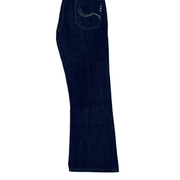 Womens Jeans Dark Wash Blue Denim Bootcut Jeans Made In England by Dorothy Perkins - Image 10