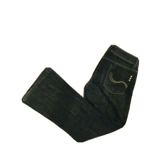 Womens Jeans Dark Wash Blue Denim Bootcut Jeans Made In England by Dorothy Perkins - Image 4