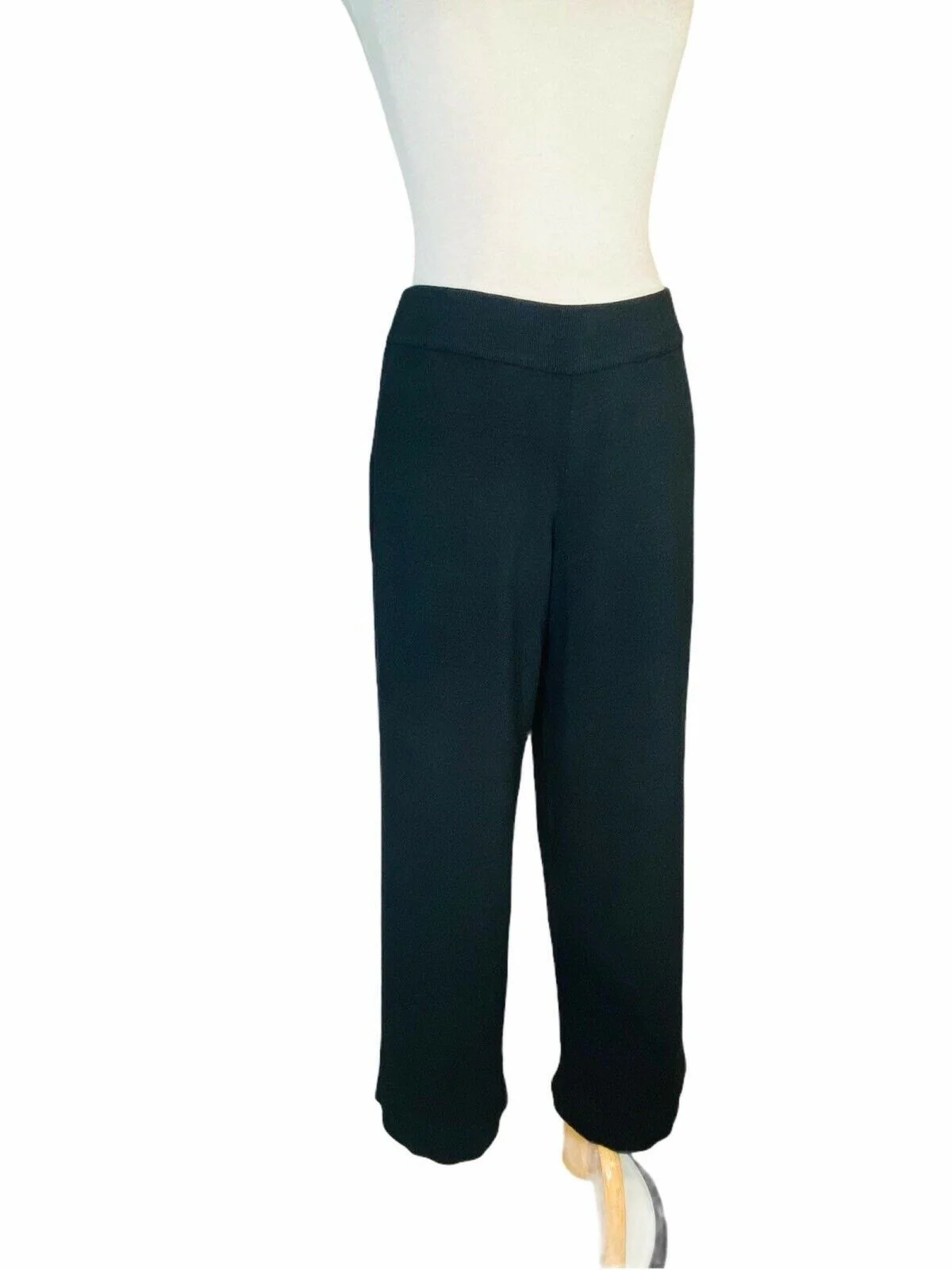 Womens Silk Knit Georgette Crepe Straight Ankle Pants Size M Black by Eileen Fisher - Image 10