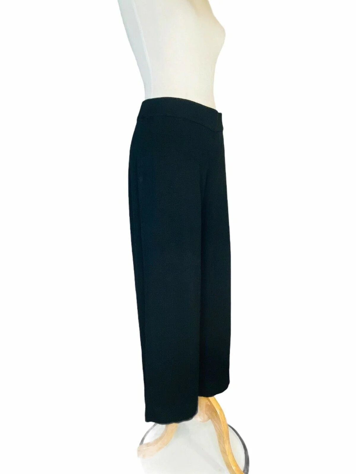 Womens Silk Knit Georgette Crepe Straight Ankle Pants Size M Black by Eileen Fisher - Image 6