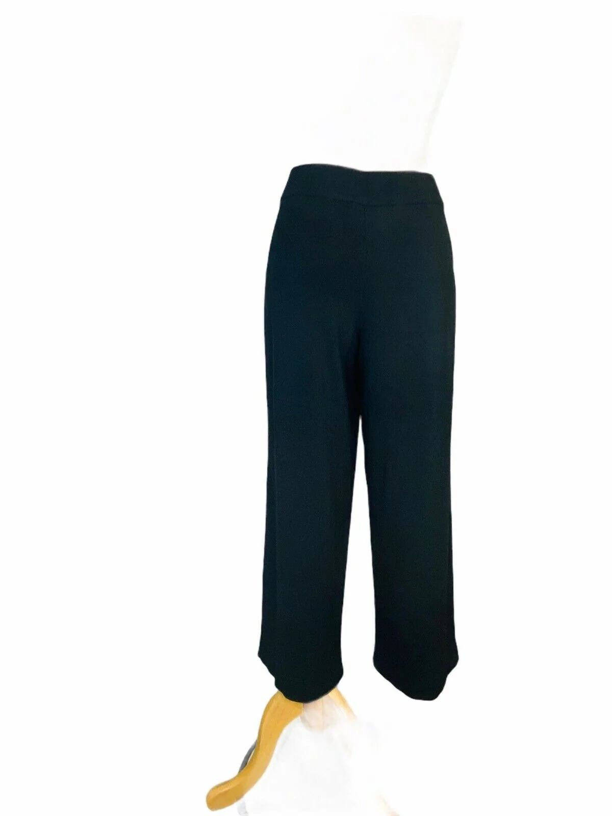 Womens Silk Knit Georgette Crepe Straight Ankle Pants Size M Black by Eileen Fisher - Image 8