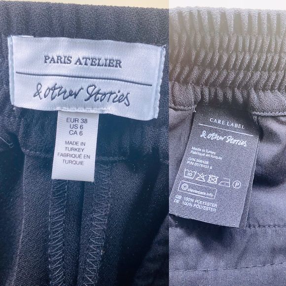 Womens Straight Leg Pants Paris Atelier Size 6 Racer Black Nwot by Paris Atelier & Other Stories - Image 8