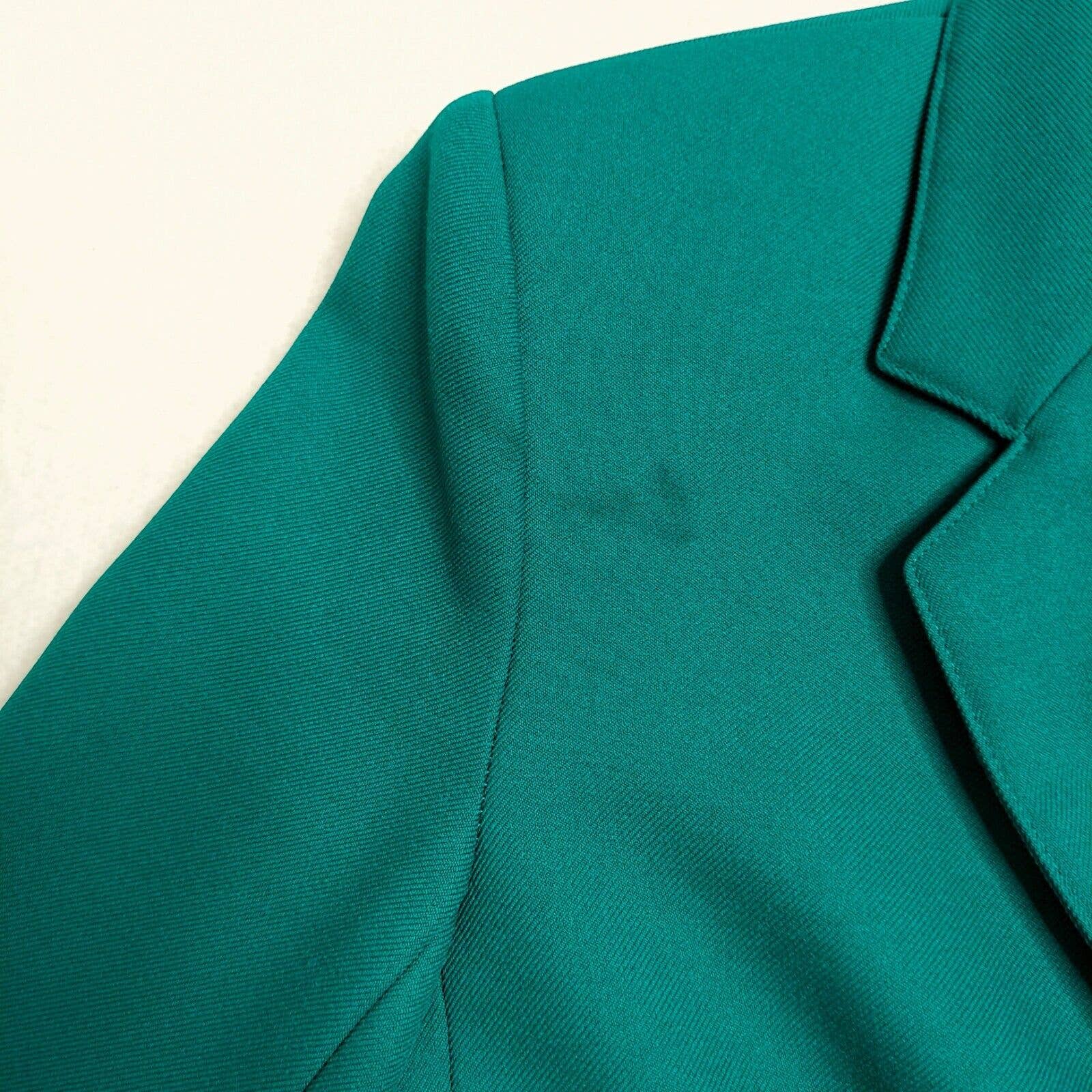 Womens Vintage 80s Power Suit Pant Petite Size 4p Teal Green Made Usa by Leslie Fay - Image 3