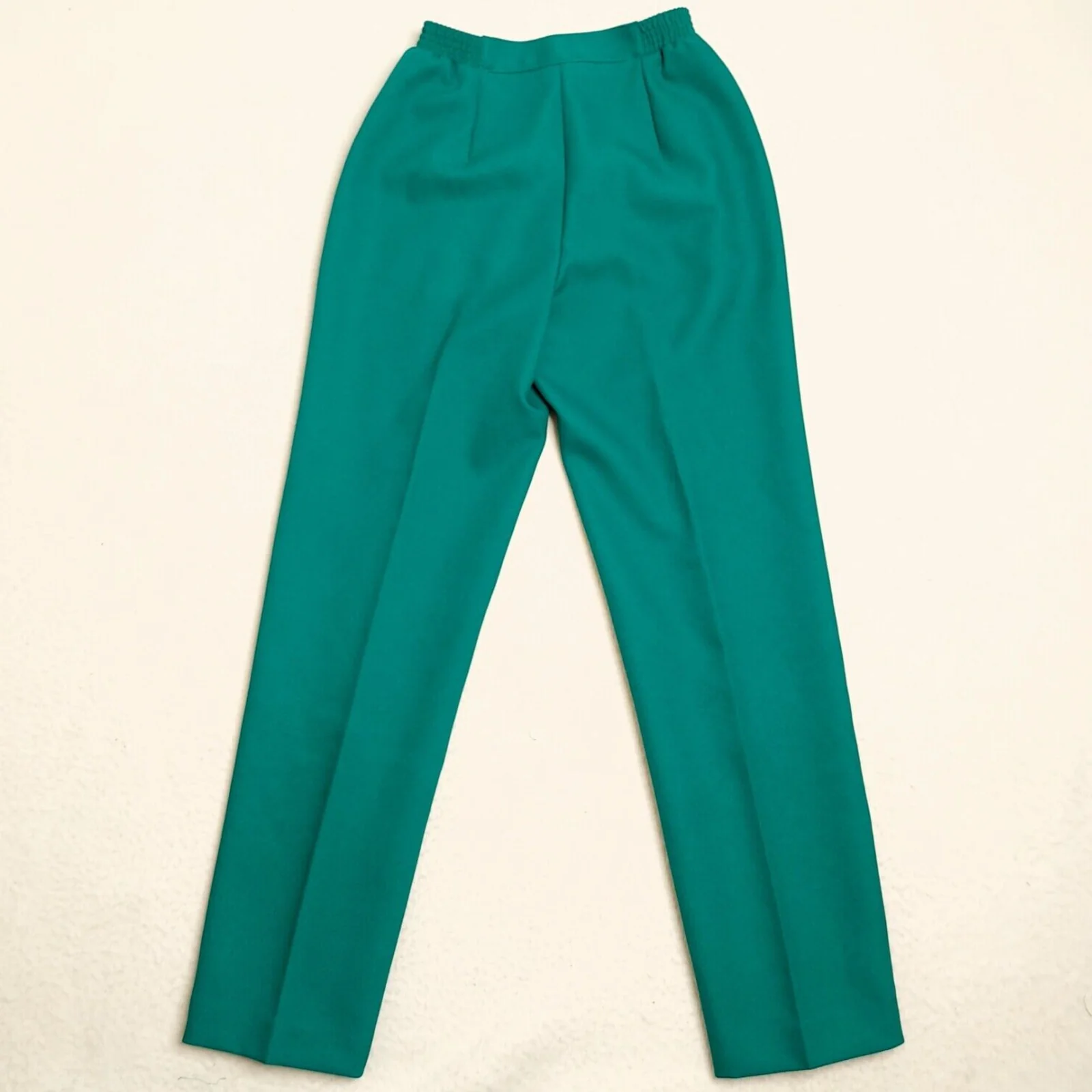 Womens Vintage 80s Power Suit Pant Petite Size 4p Teal Green Made Usa by Leslie Fay - Image 9