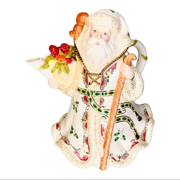 Woodland Santa Tea Pot Vintage Porcelain Christmas Holiday Coffee Pot Euc by Lenox - Image 10