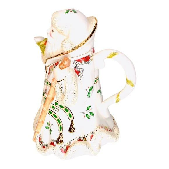 Woodland Santa Tea Pot Vintage Porcelain Christmas Holiday Coffee Pot Euc by Lenox - Image 6