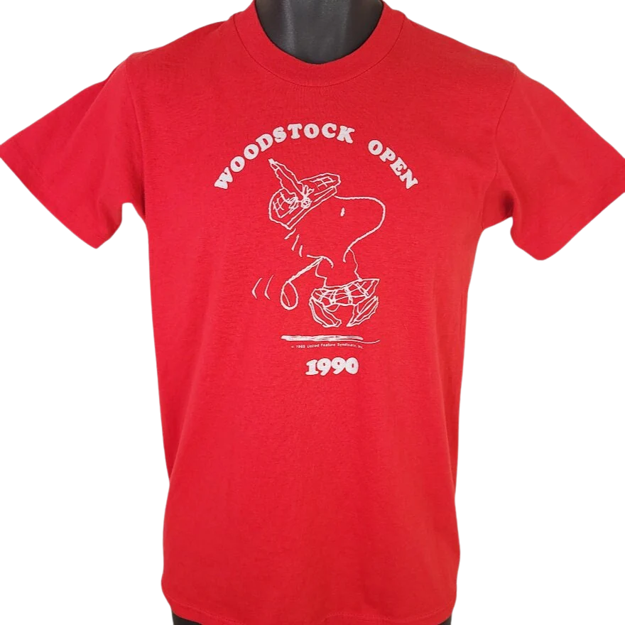 Woodstock Open T-Shirt Vintage 90s Golf Peanuts Made In Usa Mens Size Small