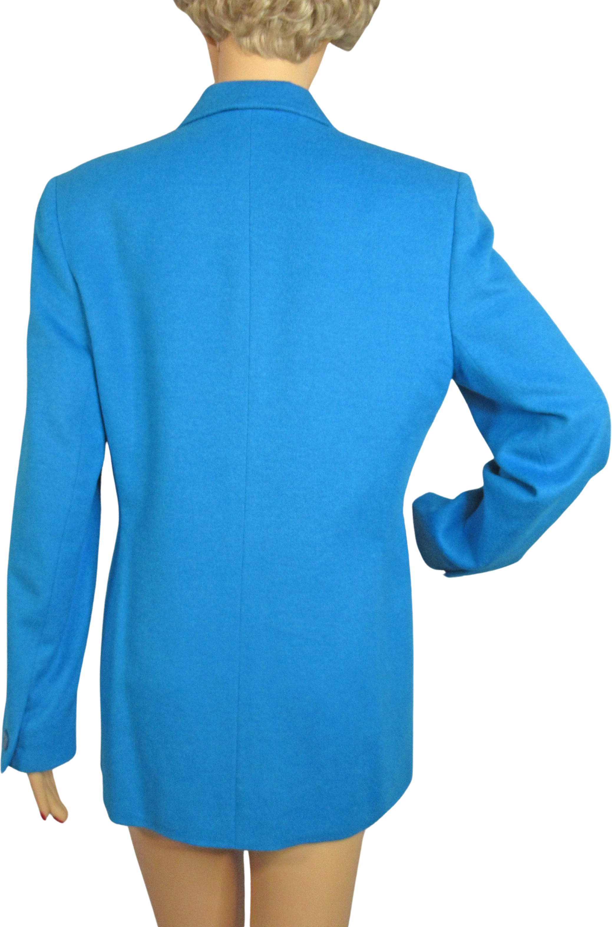 Wool Angora, Cashmere Bright Teal Sz 6 Blazer By Austin Reed - Image 2