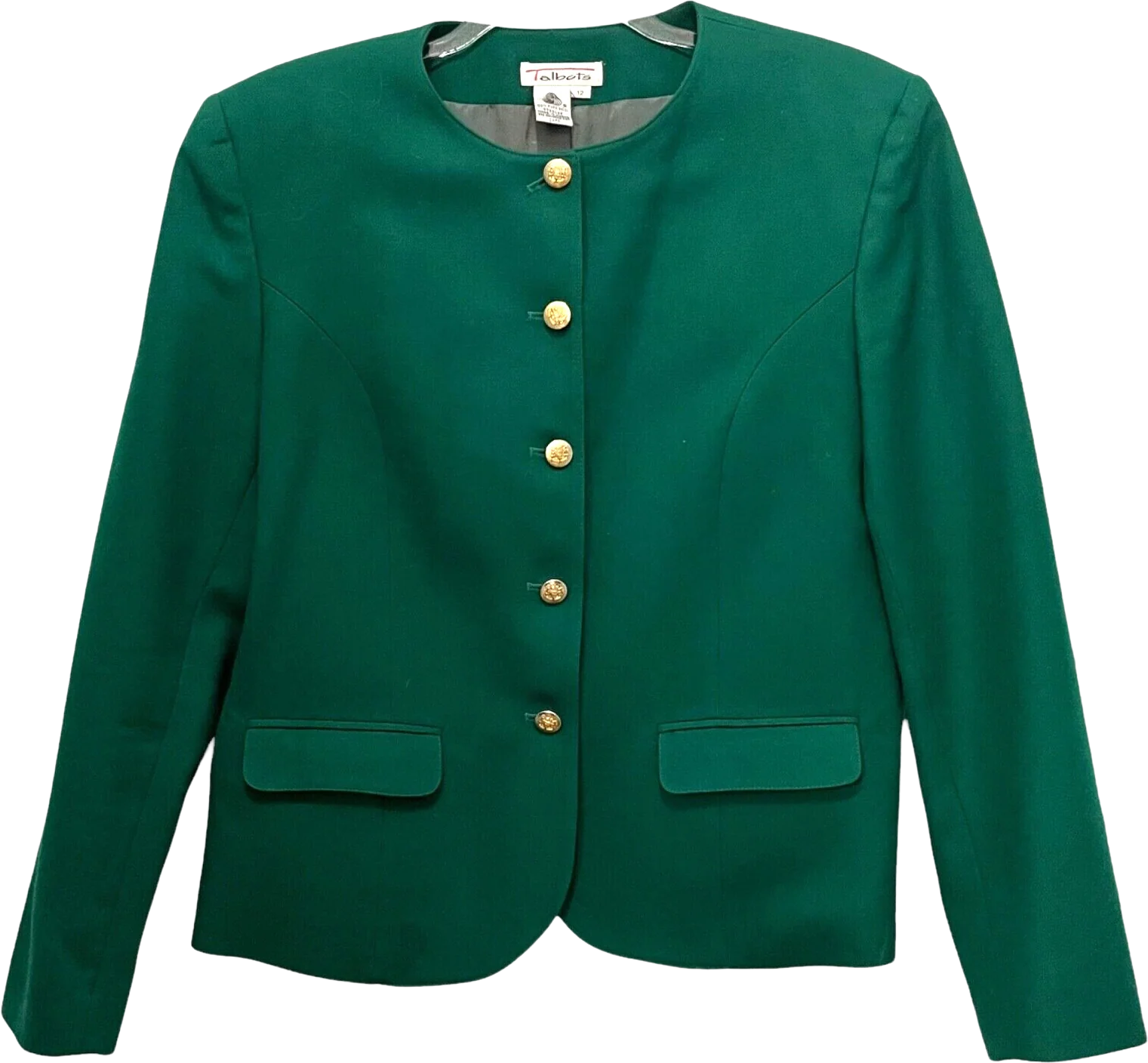 Wool Blazer Jacket Women Size 10 Green Preppy Librarian Secretary Chic by Talbots
