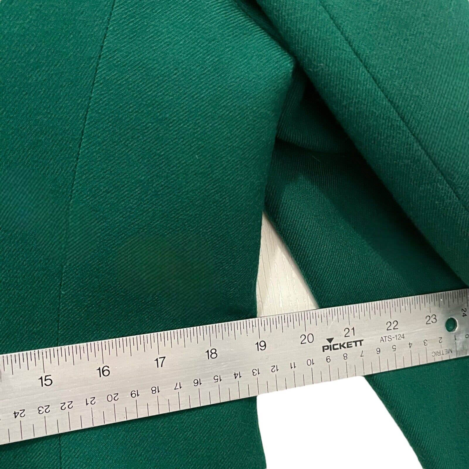 Wool Blazer Jacket Women Size 10 Green Preppy Librarian Secretary Chic by Talbots - Image 9