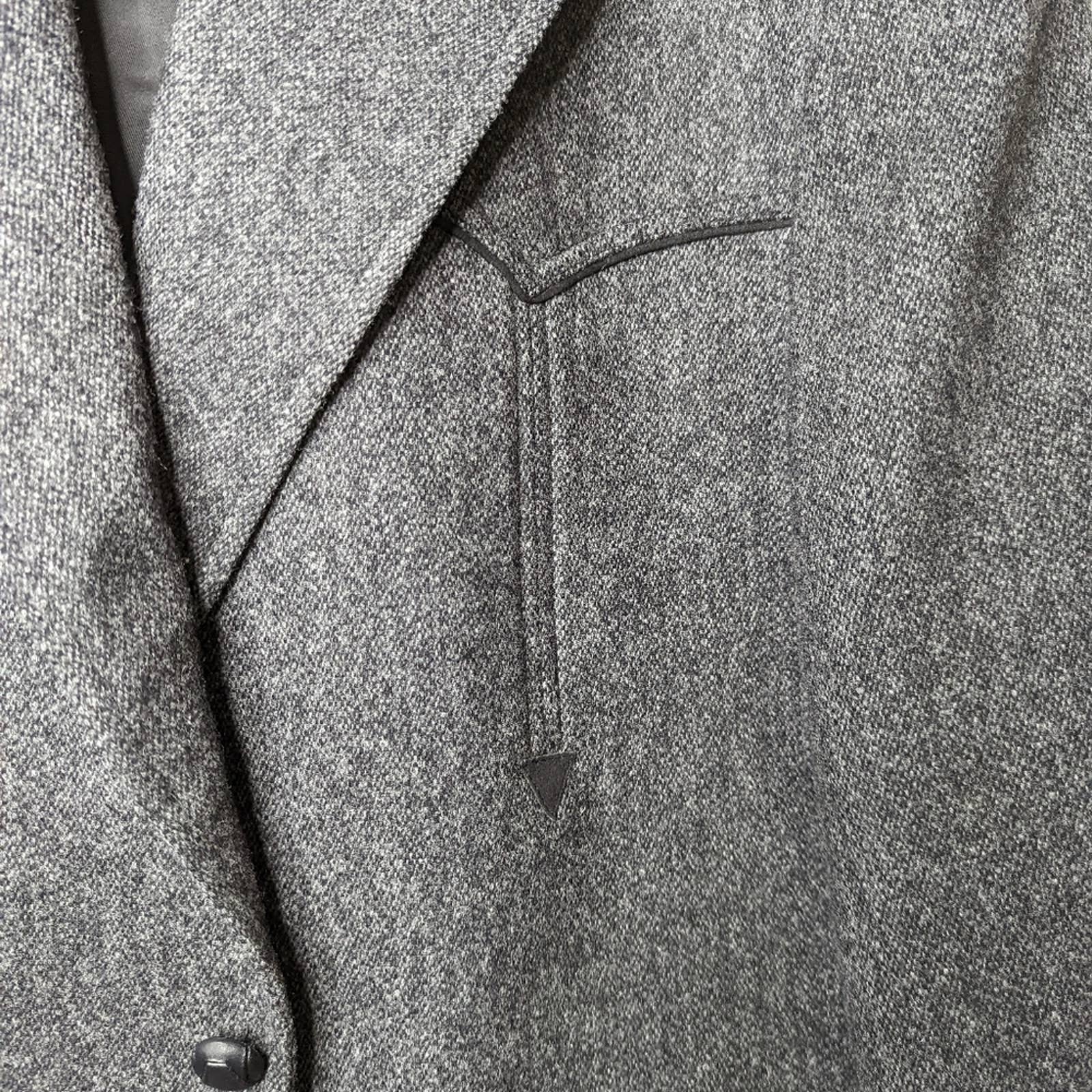 Wool Dark Gray Western Blazer Jacket Made In Usa 46 by Pendleton - Image 11