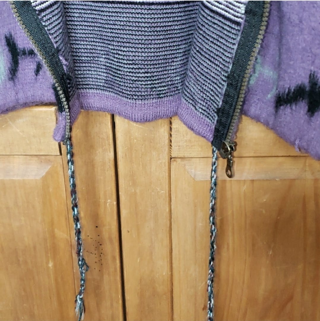 Wool Dreamcatcher Cow Zip Front Sweater - Image 8