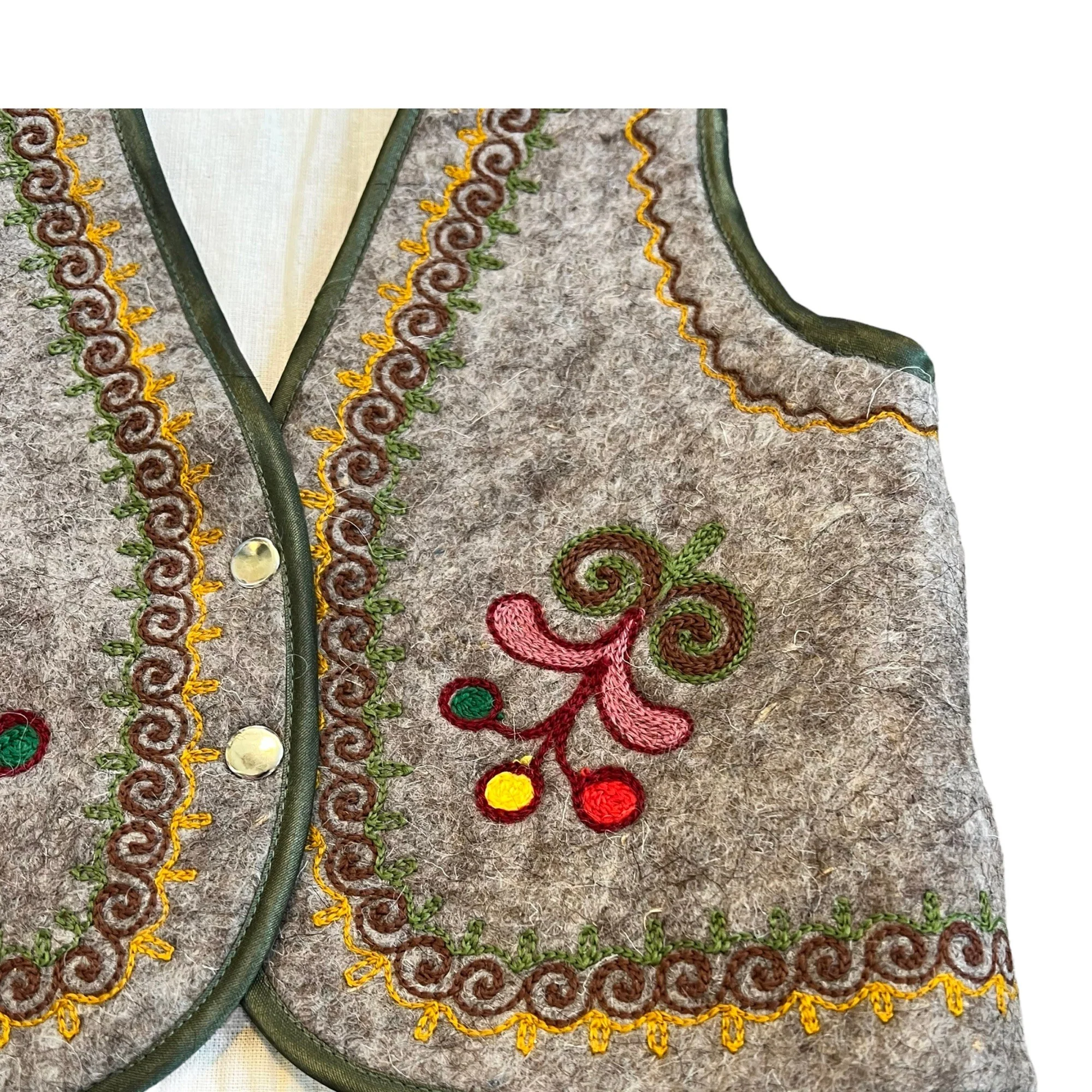 Wool Novelty Embroidered Boho Vest - Image 5