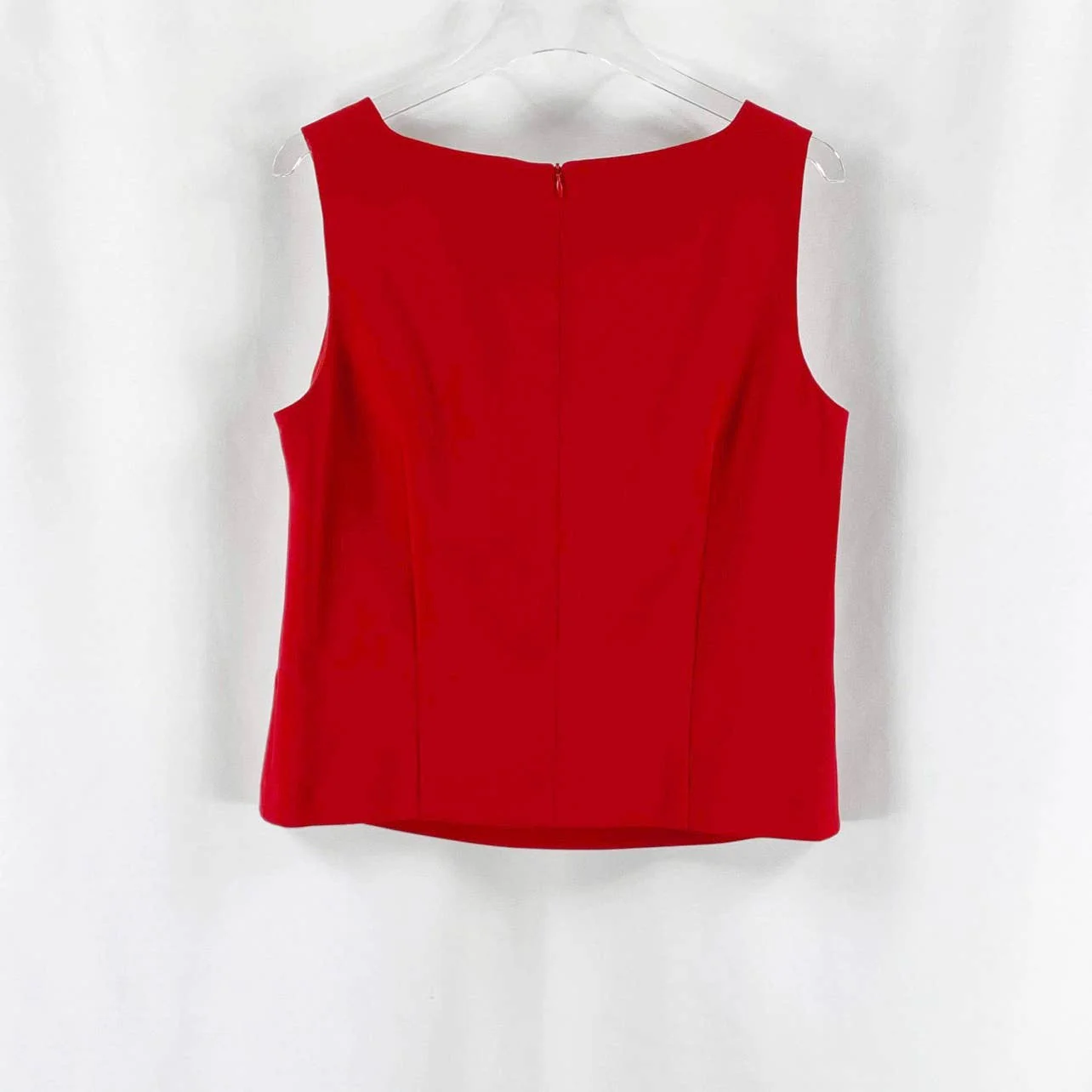 Wool Red Sleeveless Scoop Neck Suit Blouse by ESCADA - Image 2