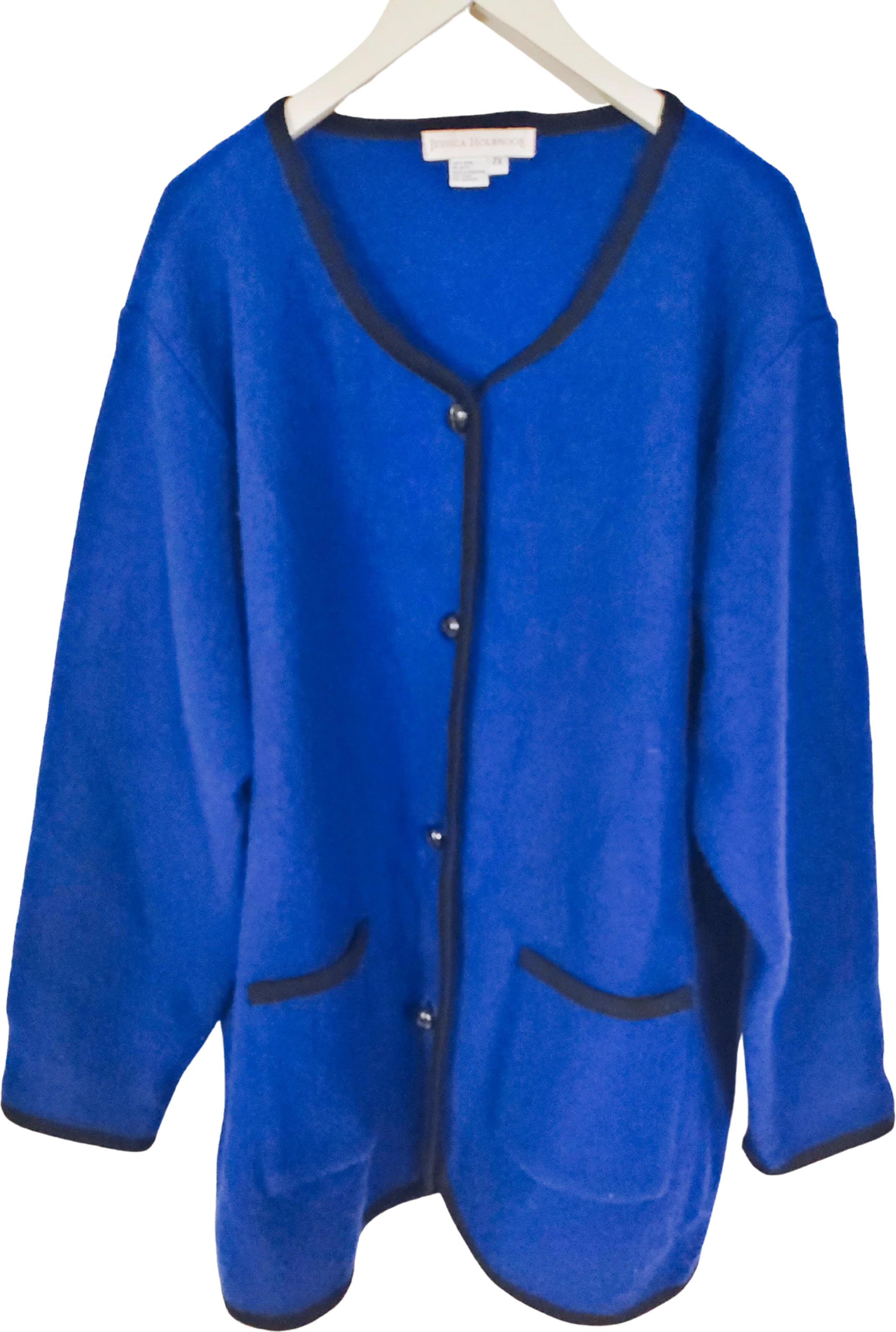 Wool Trimmed Cardigan By Jessica Holbrook