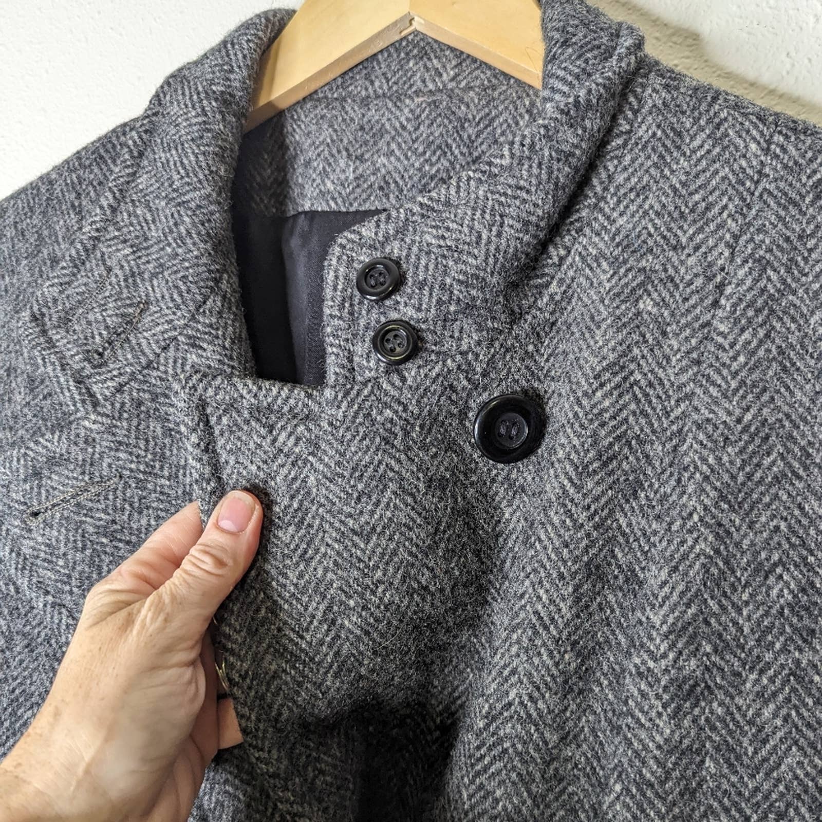 Wool Tweed Double Breasted Long Swing Coat Petites by Orvis - Image 7