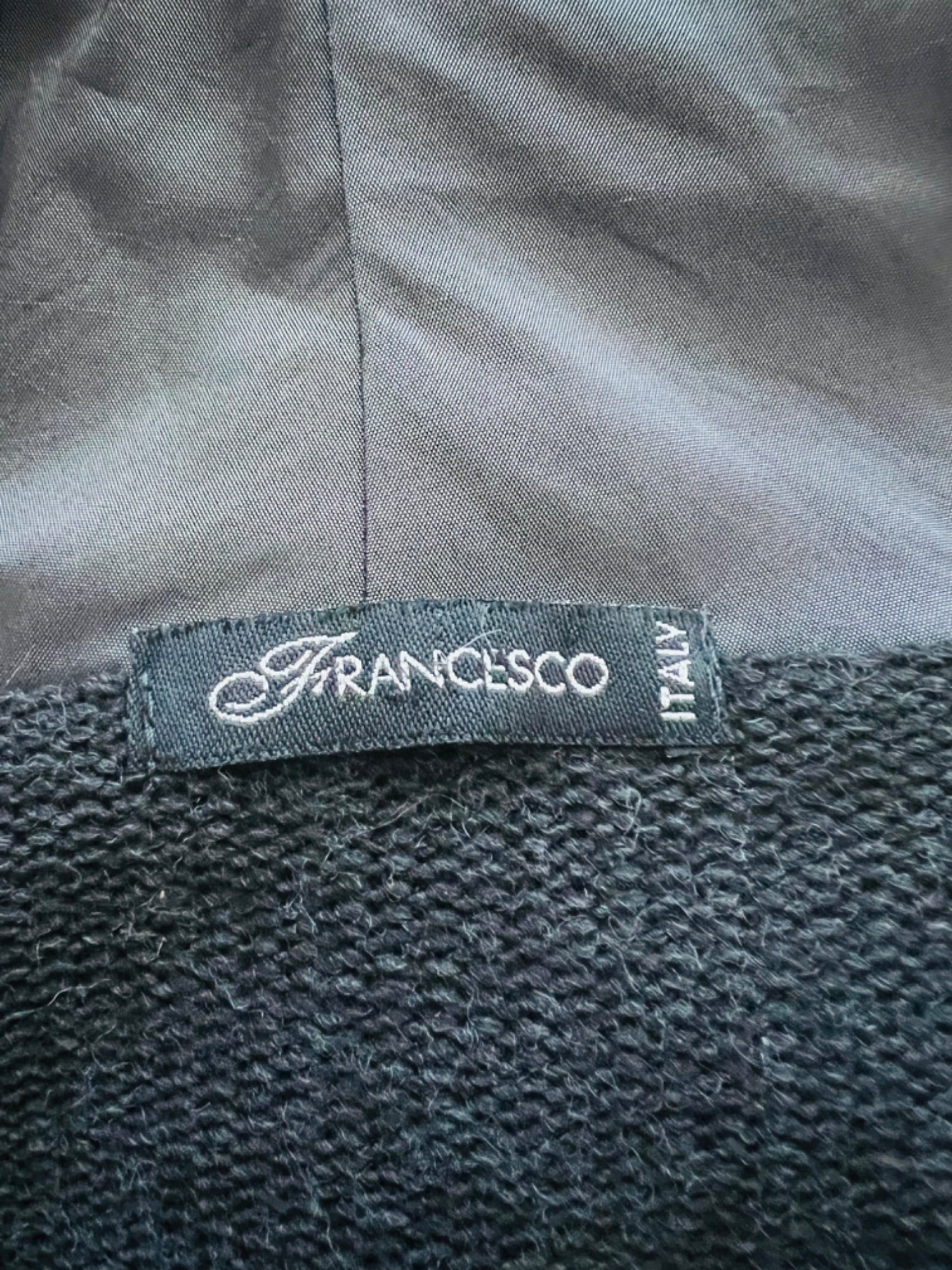 Wrap Sweater Vintage 90s Scalloped Satin Hem Wool Blend by Francesco - Image 9