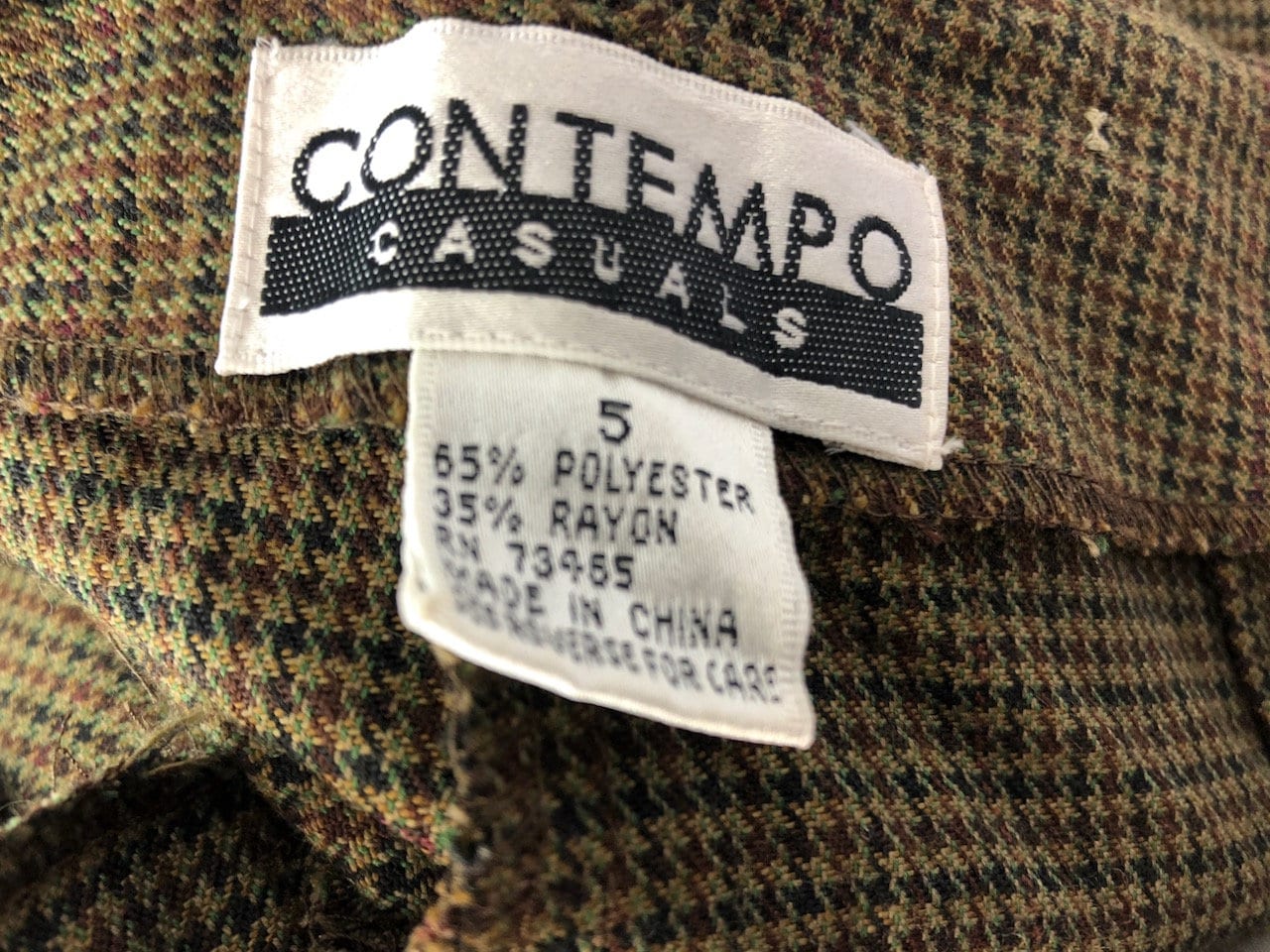 Xs To Small Vintage 90s Houndstooth Pants Sz 5 by Contempt Casuals - Image 8