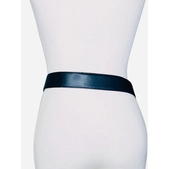 Xxx Gold Buckle Navy Blue Belt 18 Kt Gold Plated Over Metal L/80 by Paloma Picasso - Image 4