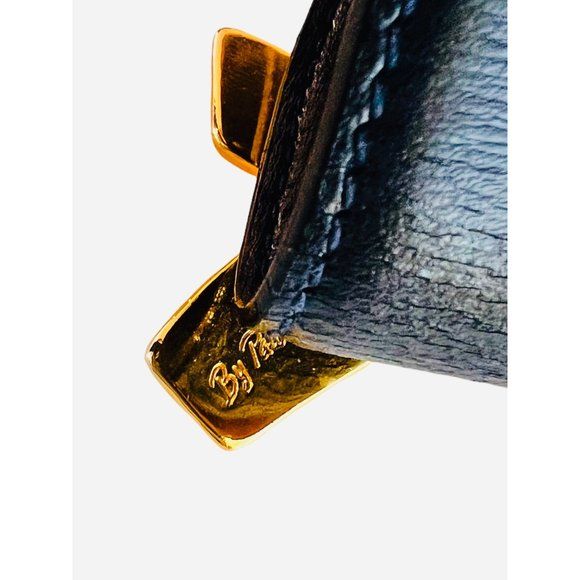 Xxx Gold Buckle Navy Blue Belt 18 Kt Gold Plated Over Metal L/80 by Paloma Picasso - Image 9