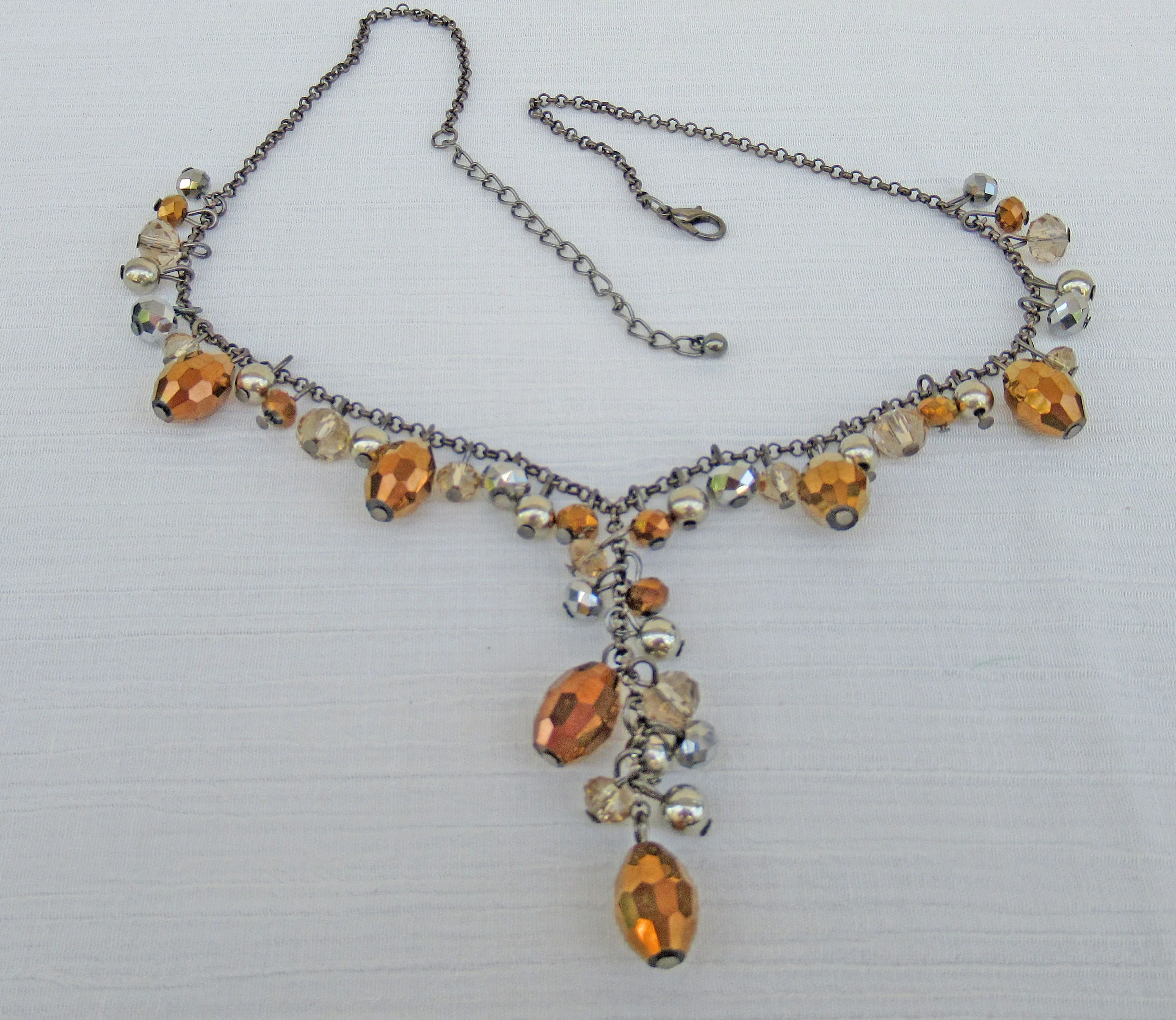 Y-Style Necklace Inspired by 90s Tv Show Friends Bronze Copper Faceted Beads - Image 8