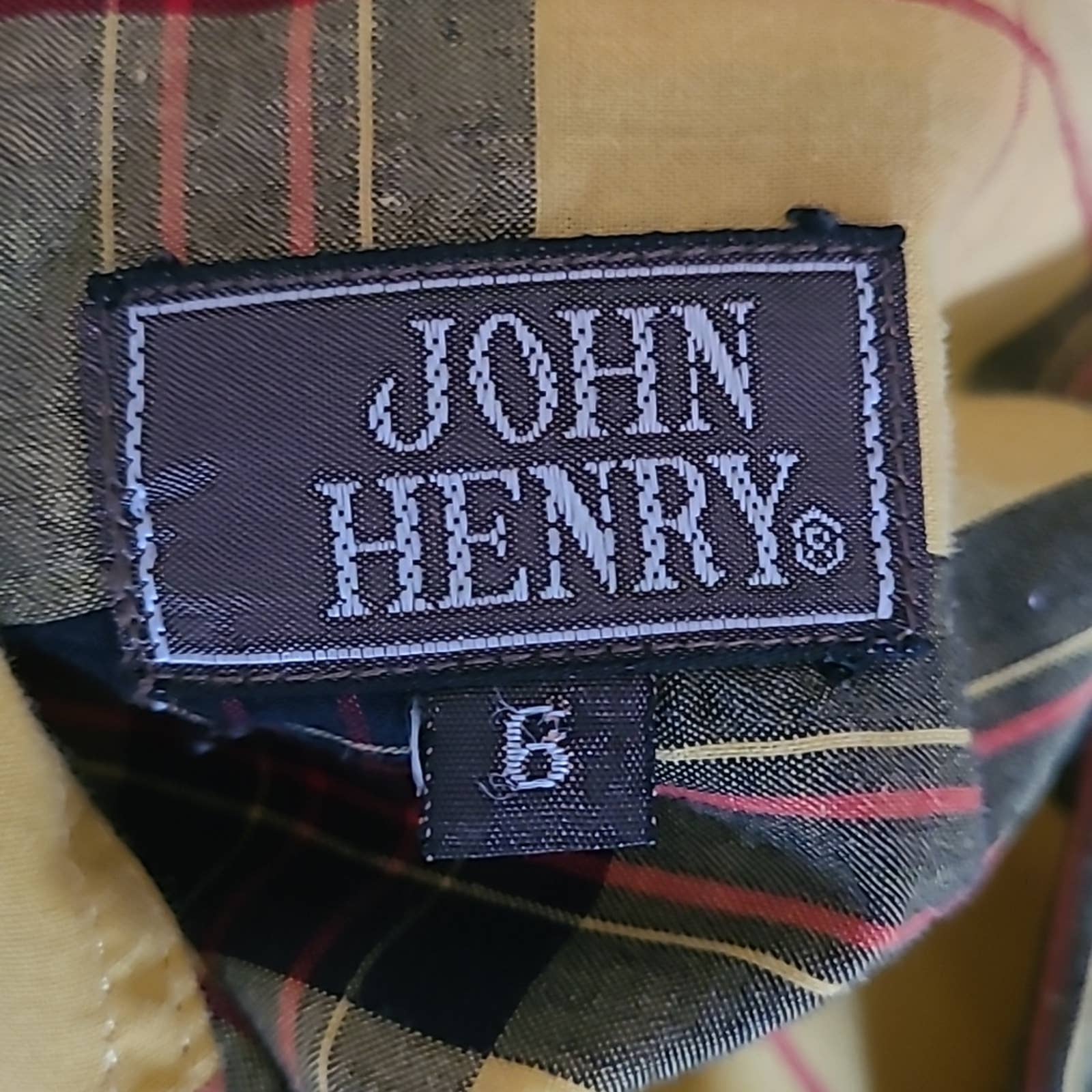 Yellow Plaid Button Up Long-Sleeved Collared Shirt by John Henry - Image 5