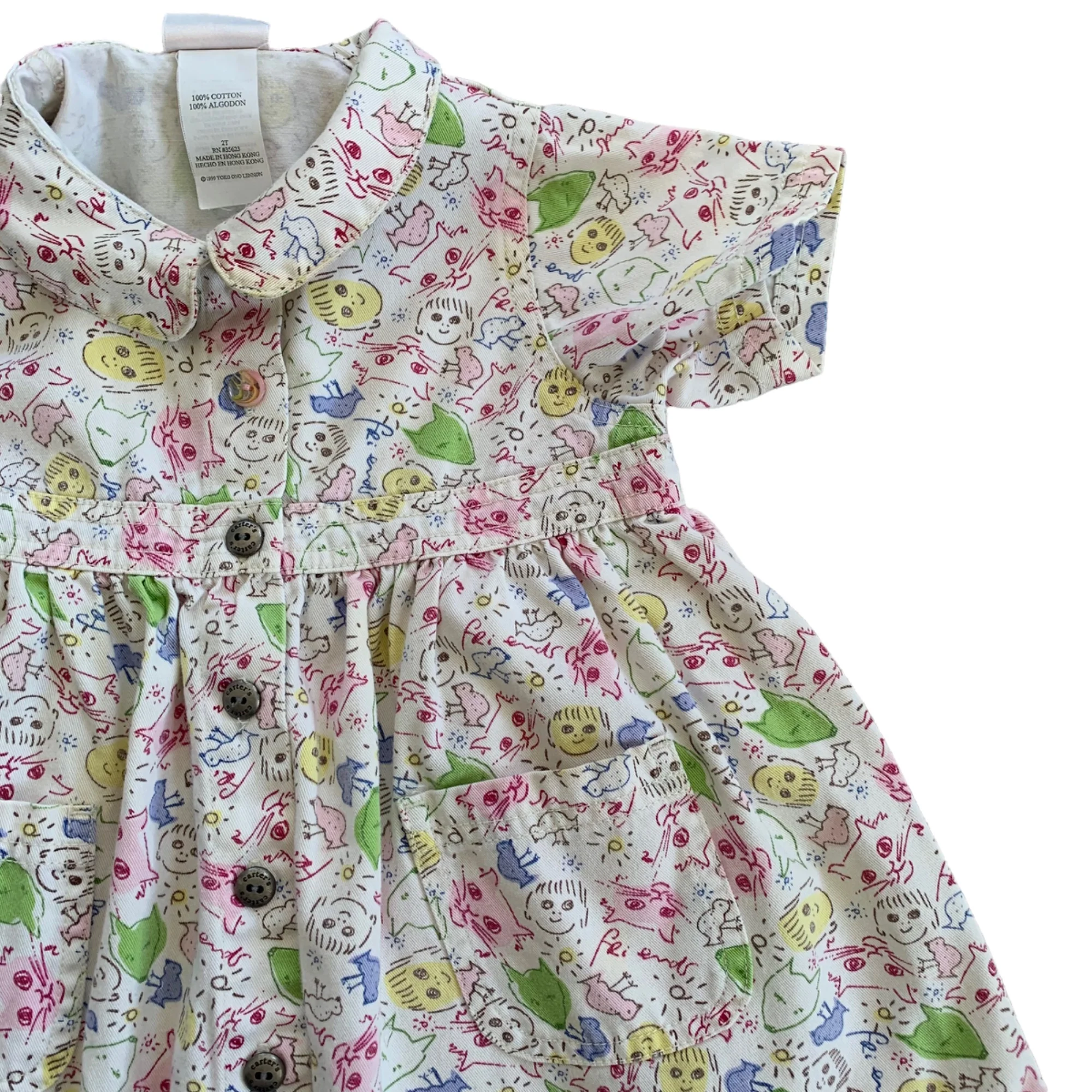 Yoko Ono Lennon Cat Novelty Print Denim Dress - Image 4