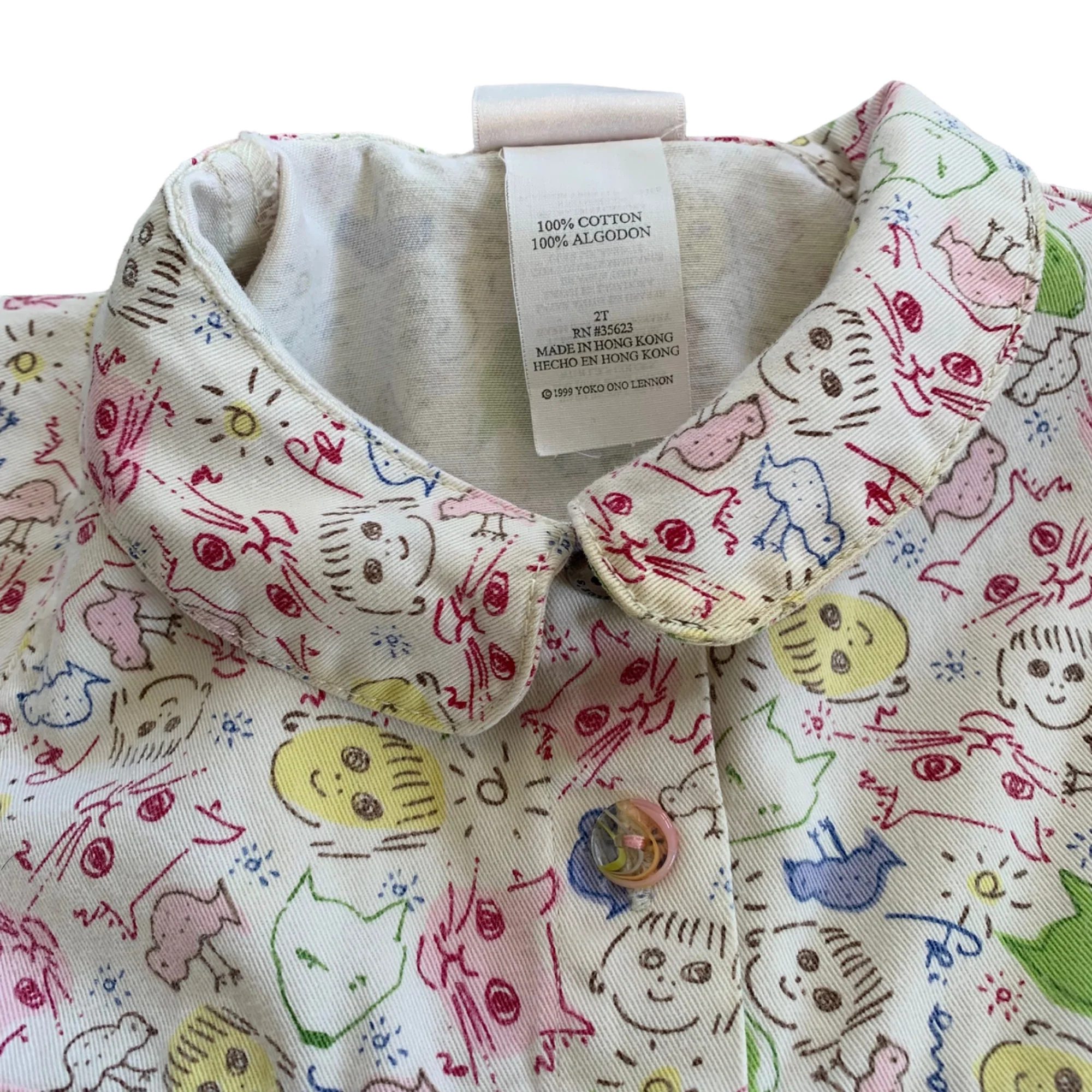 Yoko Ono Lennon Cat Novelty Print Denim Dress - Image 7