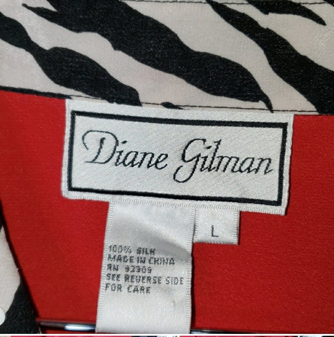 Silk Zebra Sequin Tunic Blouse by Diane Gilman - Image 4